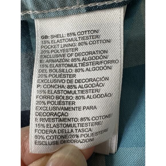 North Face Shirt Mens M Blue Plaid Short Sleeve Button Up Camp Core, Hiking Nerd - Picture 11 of 14